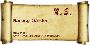 Marosy Sándor névjegykártya
