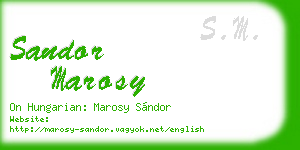 sandor marosy business card