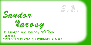 sandor marosy business card